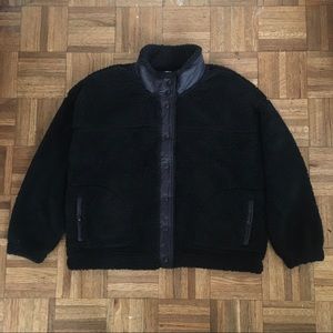 NWT black fleece teddy jacket